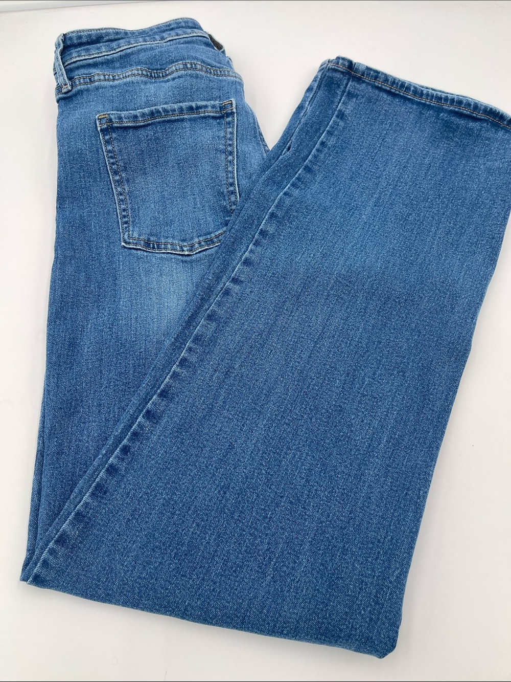 Old Navy Womens 8 Tall High Rise Wow Wide Leg Jeans in Medium Blue Denim